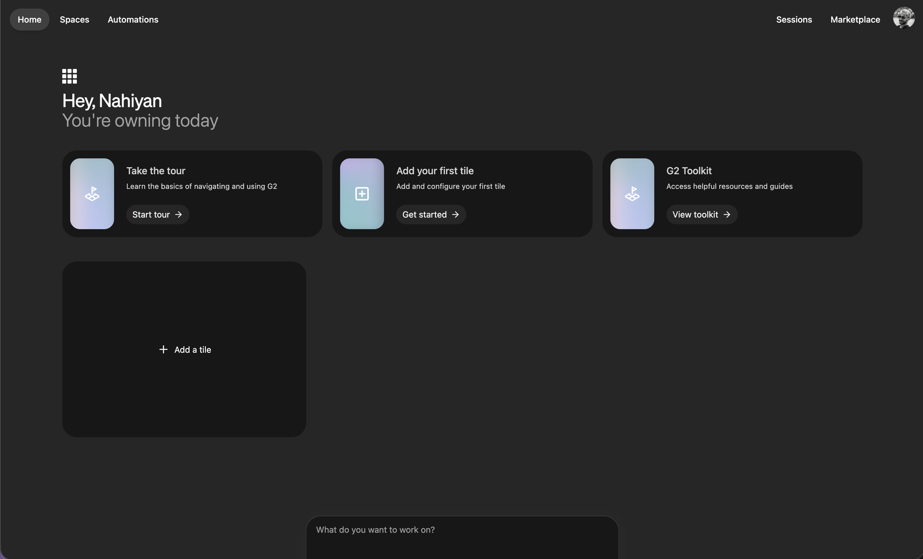 Launch build of the hub with automation tiles