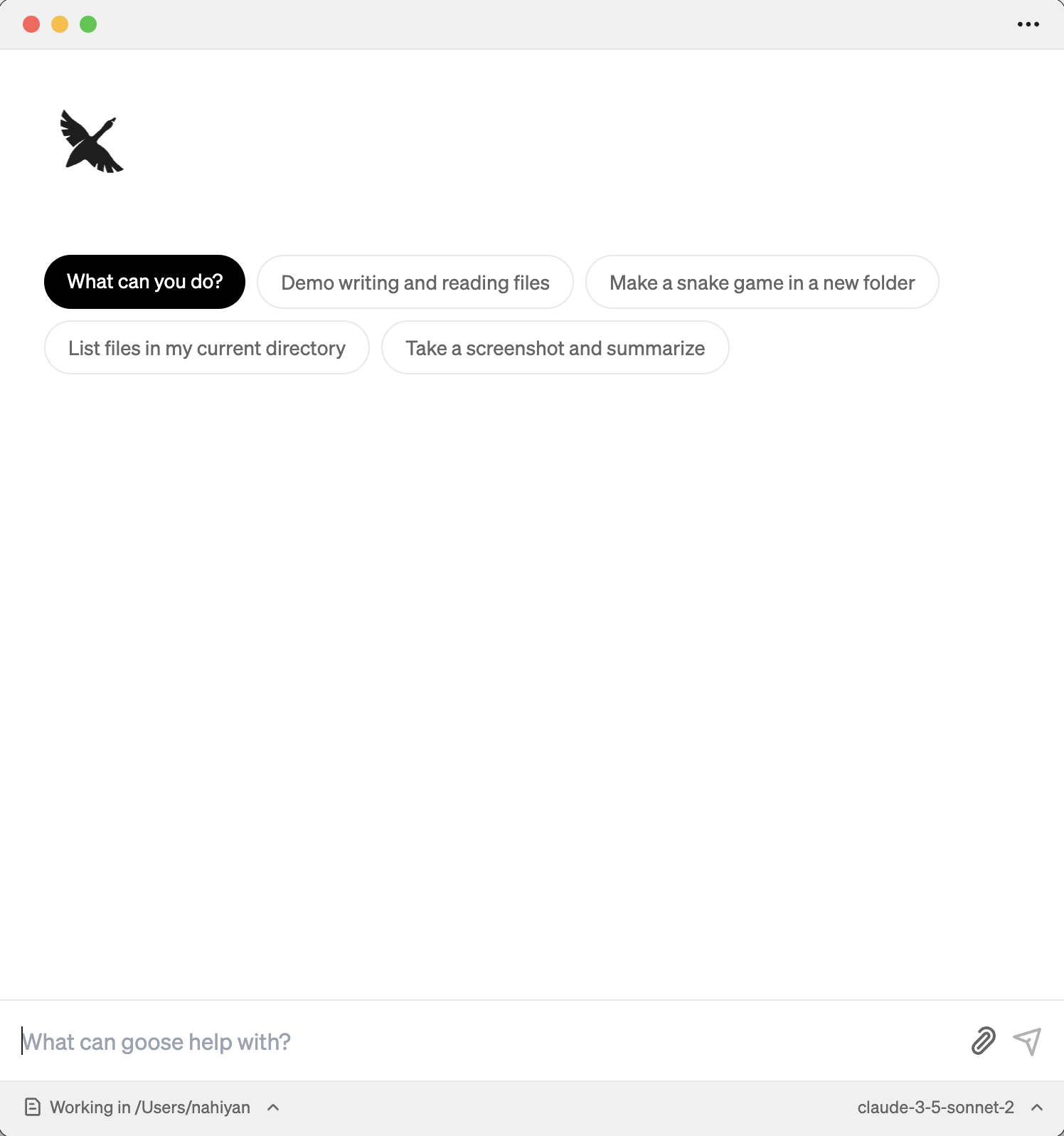 Goose’s redesigned desktop interface at launch.